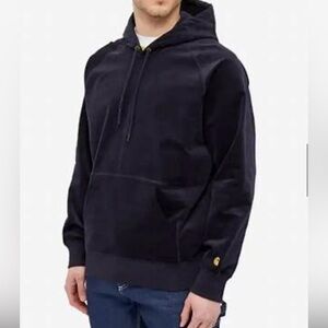 Carhartt WIP hooded cord sweatshirt. Black, size M.
